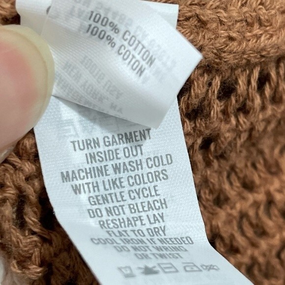 Aerie Offline Ombré Open Knit Crop Sweater Size MEDIUM Purple Pink/Cream Brown - Picture 6 of 7